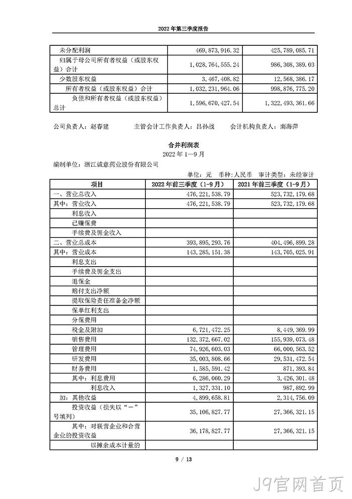 J9官网首页2022年第三季度报告_页面_09