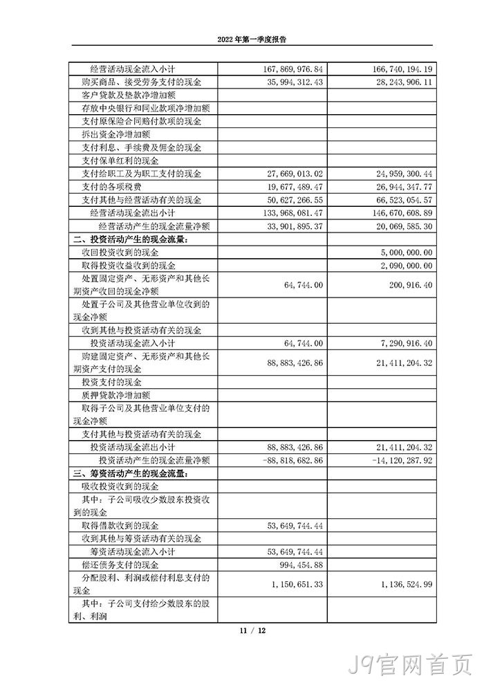 J9官网首页2022年第一季度报告_页面_11